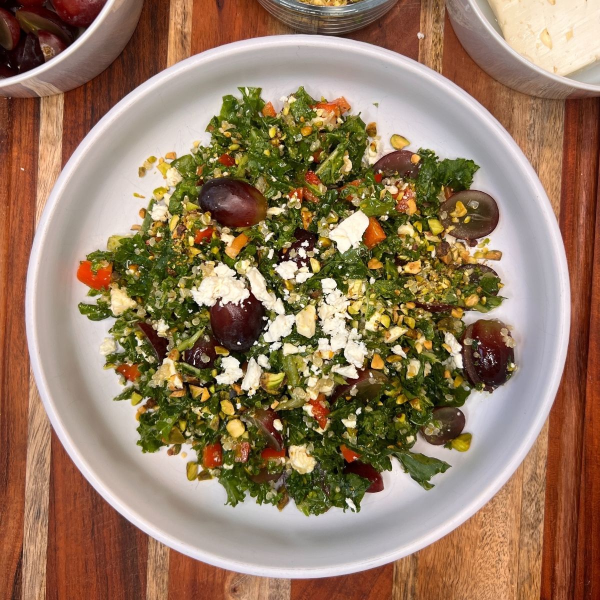 Shredded Kale and Quinoa Salad with Lemon Chili Vinaigrette