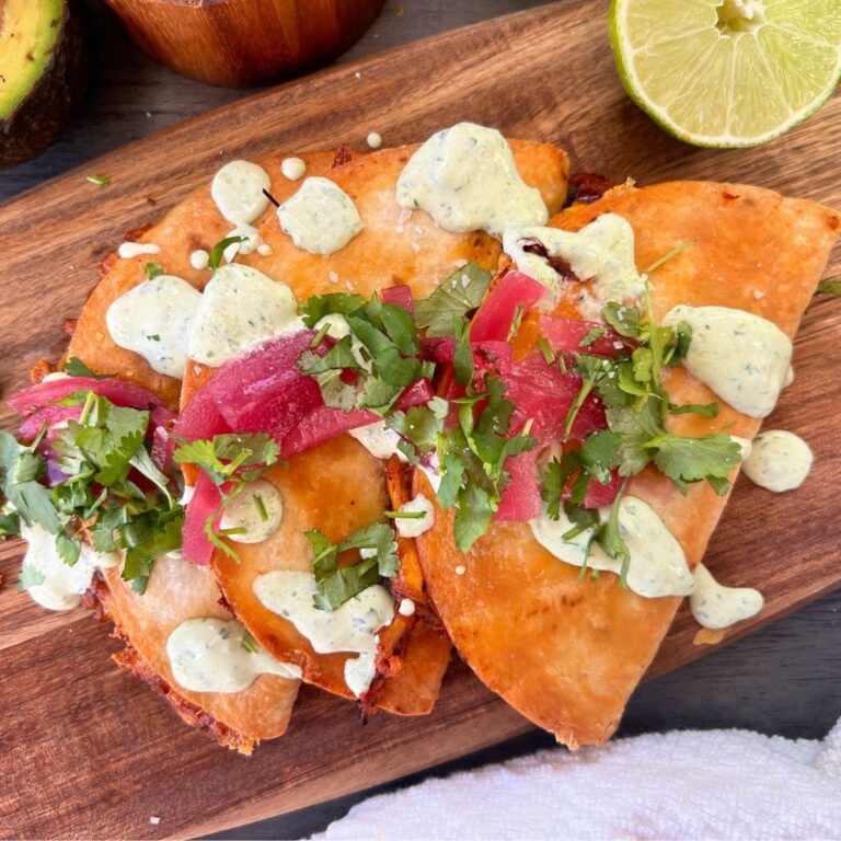 Baked Crispy Chicken Tinga Quesadillas